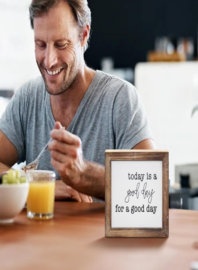 MACVAD Today is A Good Day for A Good Day Inspirational Wood Box Sign for Home Decor,Freestanding Mini Wood Block Sign for Desk,Shelf or Wall Display 6" x 6" x 1.57" - Image 5